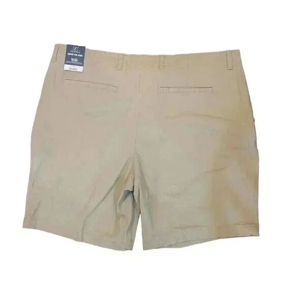 George Men's Tan Stone Wash Cotton/Spandex Flat Front Above the Knee Shorts NEW - Picture 5 of 7